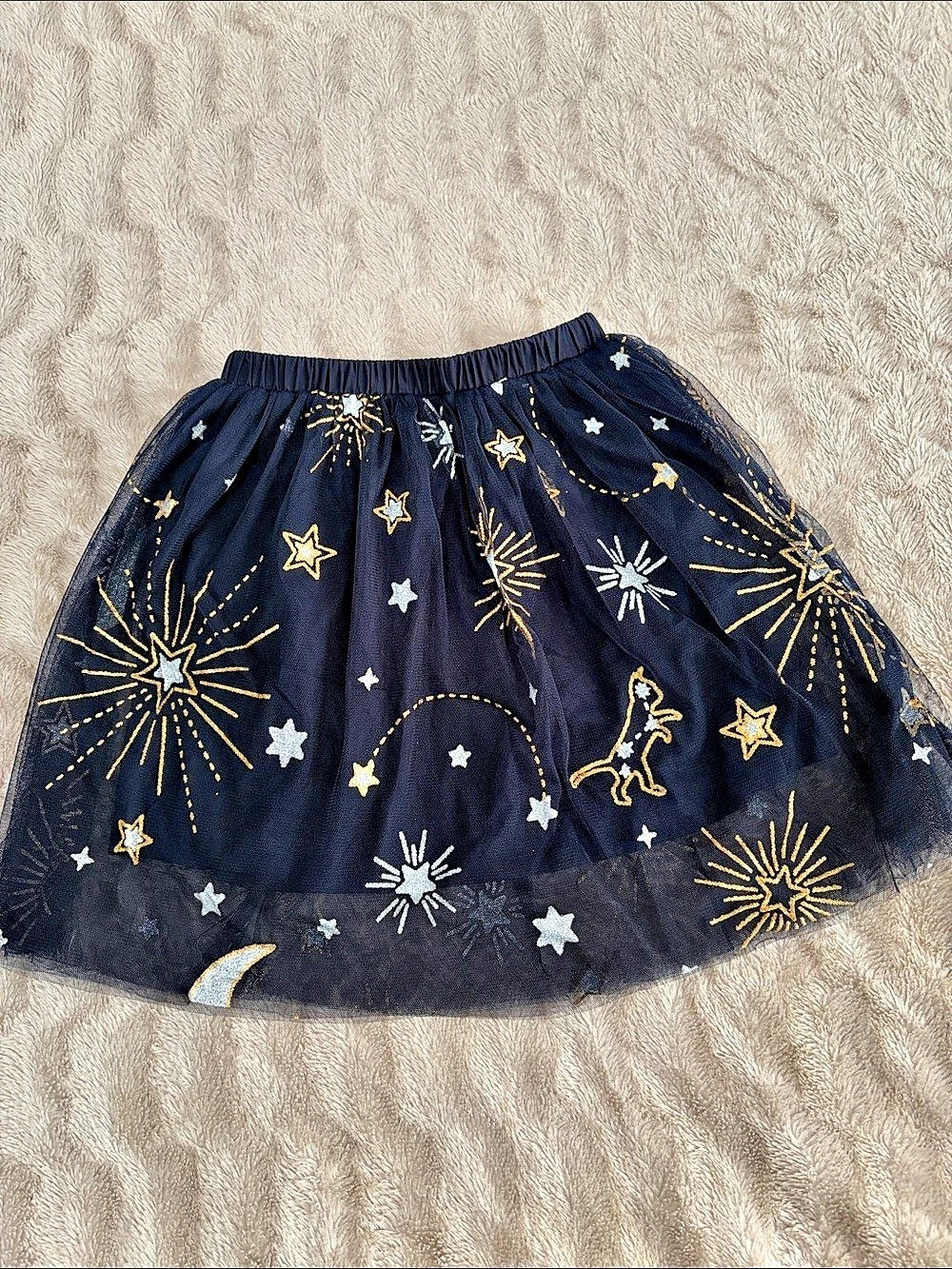 crewcuts Girls Size 6-7 Star Print Tulle Skirt Like New
